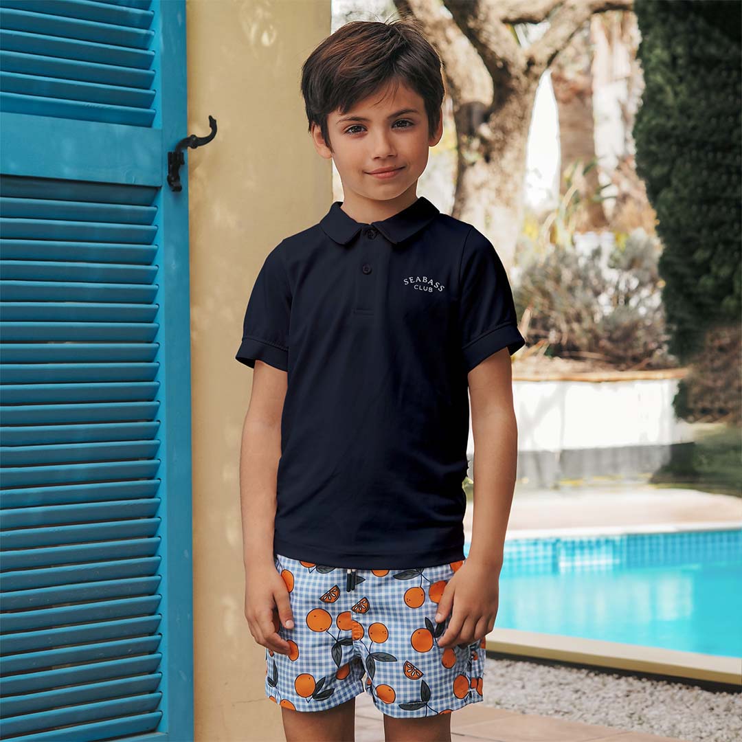 Jongens UV Polo Shirt Marineblauw