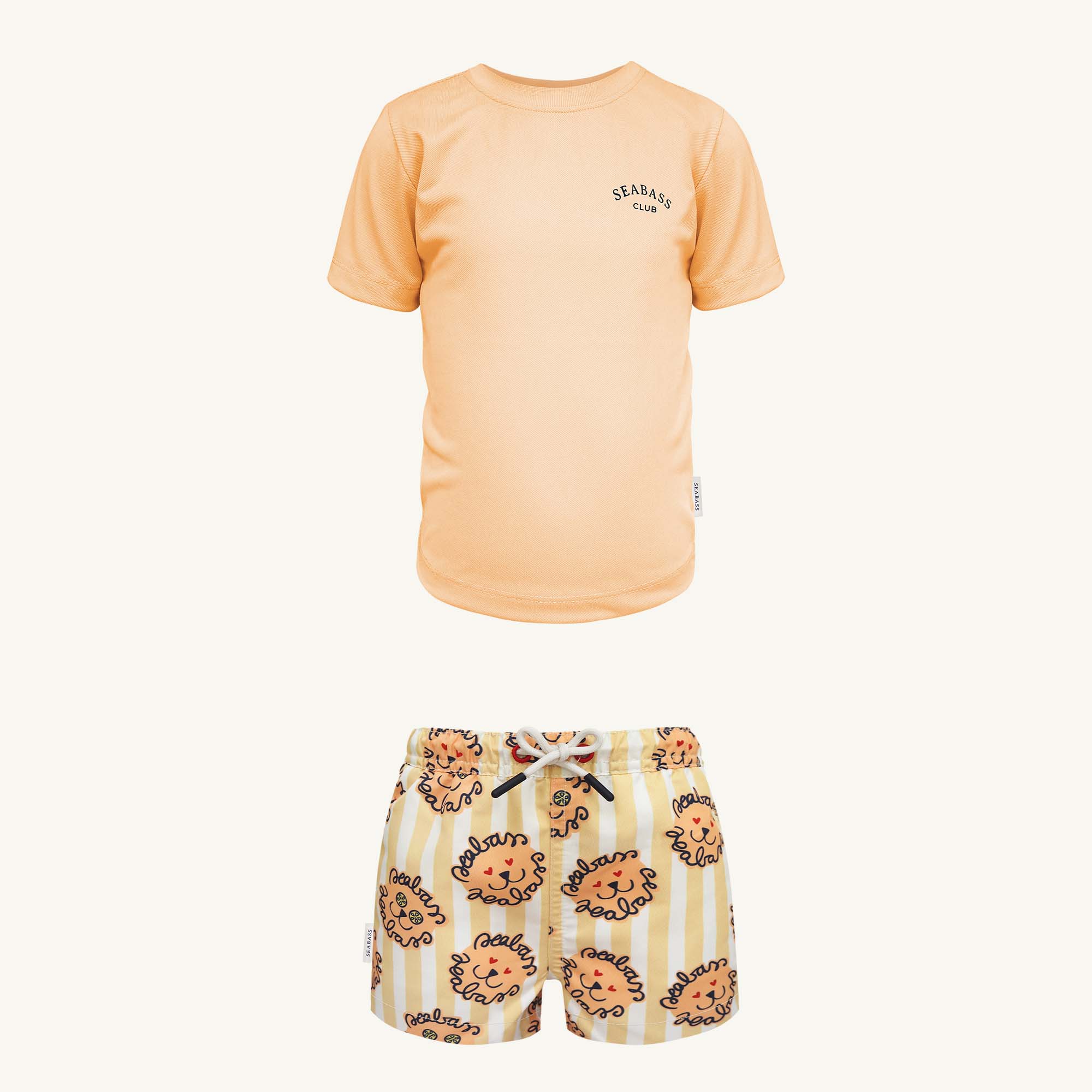 Conjunto de baño UV - Bañador Leone y Camiseta Cantaloupe
