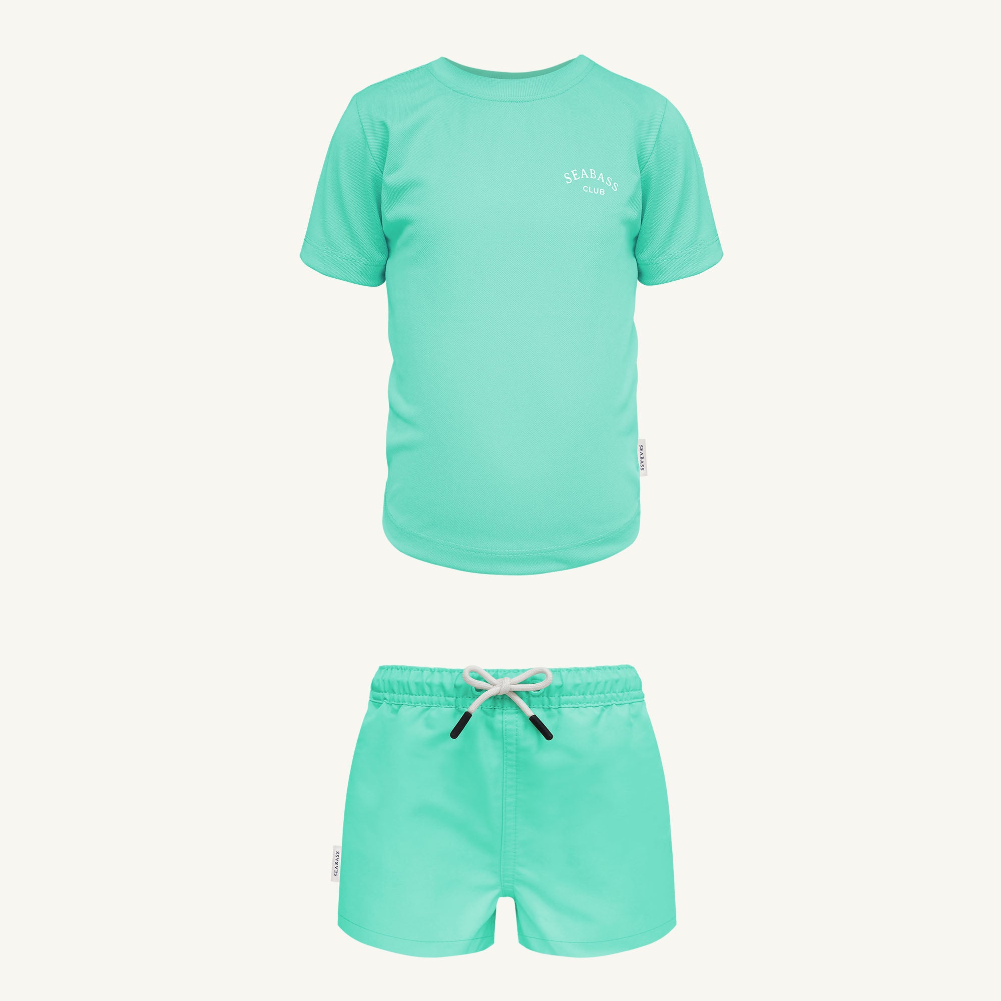 Conjunto de baño UV - Bañador y Camiseta Verde Menta