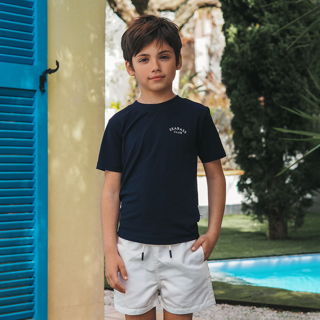 Camiseta de niño con protección solar - azul marino
