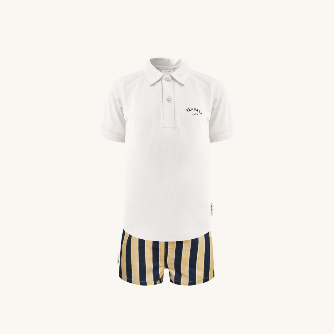 Set of UV Polo Shirt and Swim Short - Sorrento White